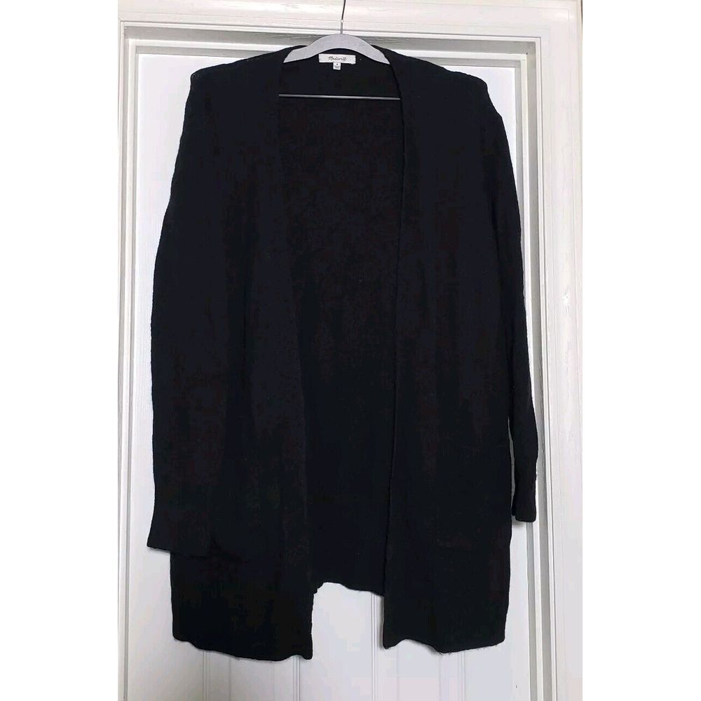 Madewell Nylon Merino Wool/Alpaca‎ Blend Cardigan Sweater Medium Oversized Black